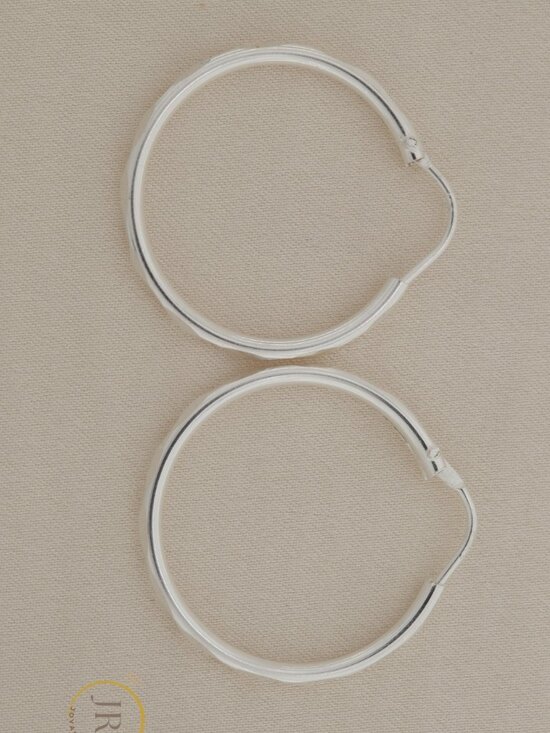 Joyas Ramirez Jewelry - 925 Sterling Silver Diamond Cut Hoop Earrings 19 mm Huggie Hoops
